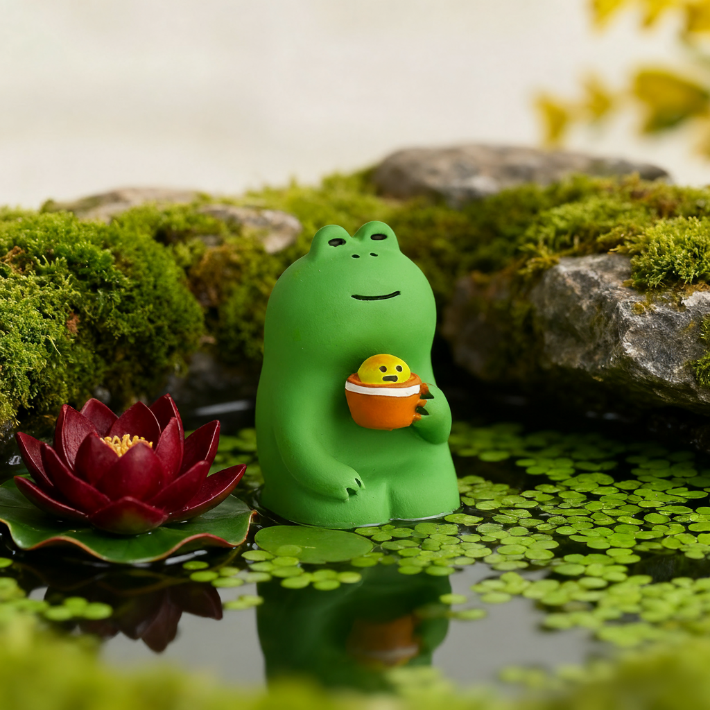 青蛙树脂工艺桌面摆件可爱卡通