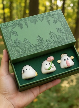 卡通动物树脂桌面摆件礼盒送礼