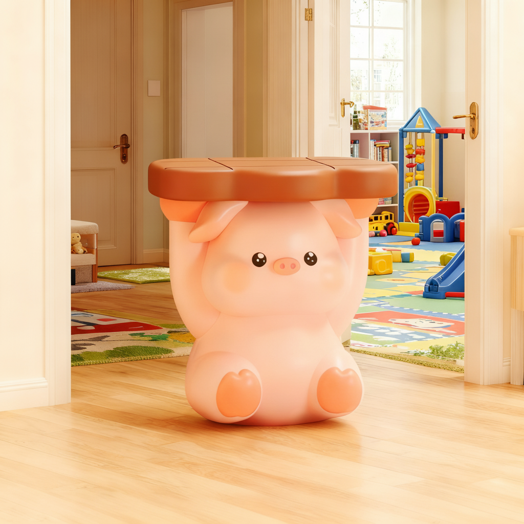 卡通小猪树脂桌面摆件儿童房