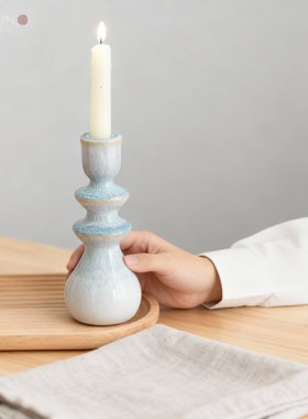 轻奢陶瓷几何花釉桌面摆件