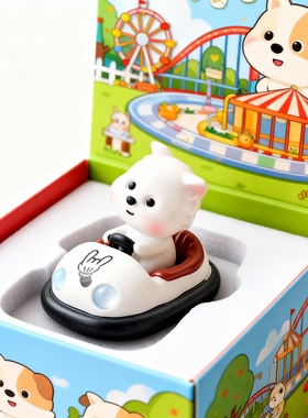 卡通动物树脂桌面摆件礼盒装