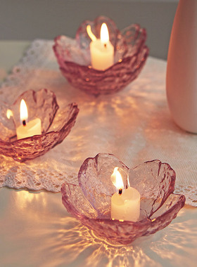 法式冰裂釉花朵茶杯发光礼盒摆件