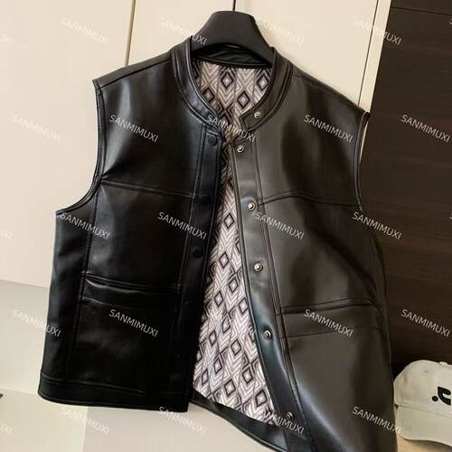 SANMI/叁米    高质感皮衣马甲  Z634