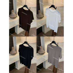 chao爽感通勤百搭老钱天丝羊毛圆领正肩短袖 J1596 叁米 SANMI