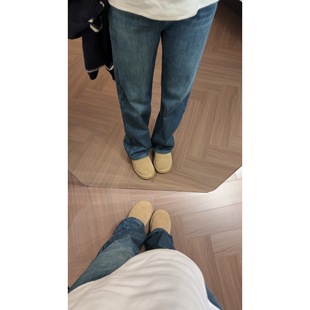 加绒加厚直筒牛仔长裤 高腰窄窄裤 W771 叁米 SANMI