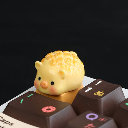 可爱小猪菠萝包创意个性化立体键帽3D树脂单体外设客制化原创键帽
