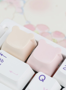 敲敲莓可爱小熊头个性键帽客制化机械键盘帽单个ESC立体送女礼物