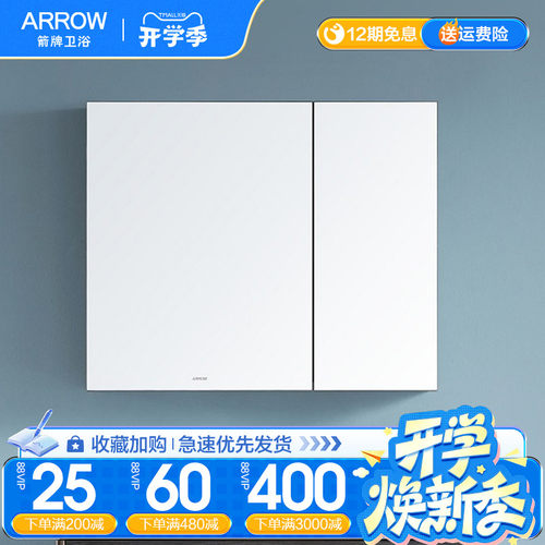 箭牌挂墙实木镜柜大容量
