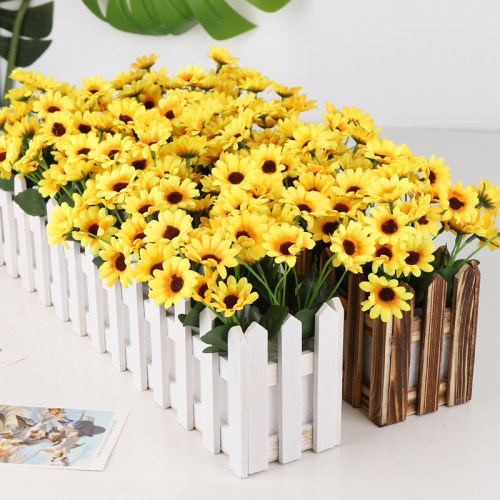 太阳花干花栅栏套装隔断遮挡室内
