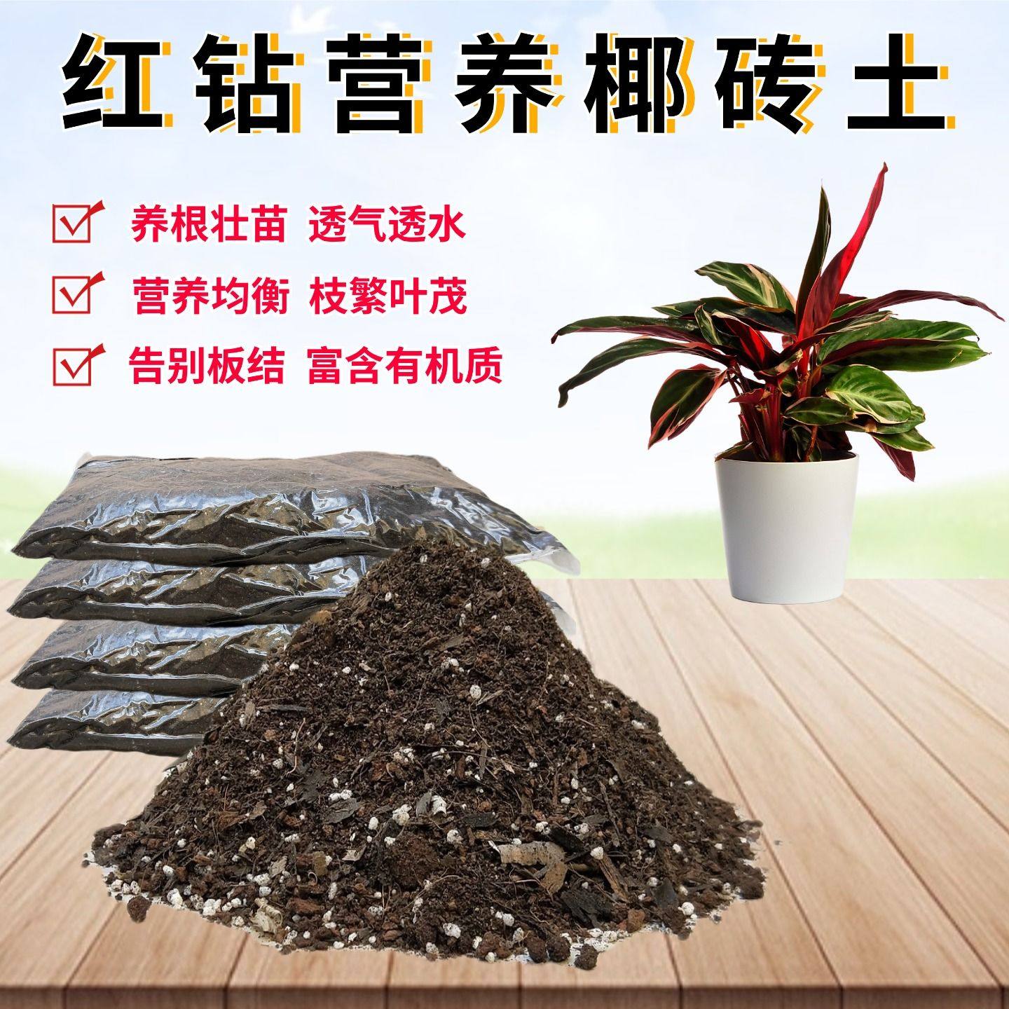 红钻椰砖土种植土透气图片