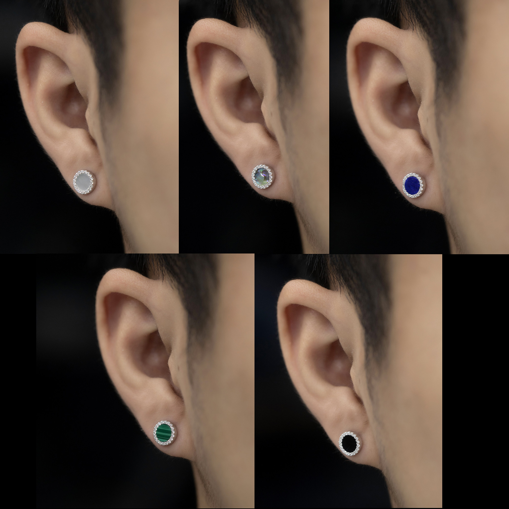 WBJ定制珠宝银复古情侣耳钉