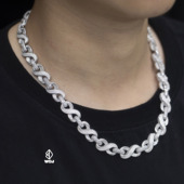 infinite WBJ定制珠宝12mm立体无限古巴项链 S925银镀金 chain