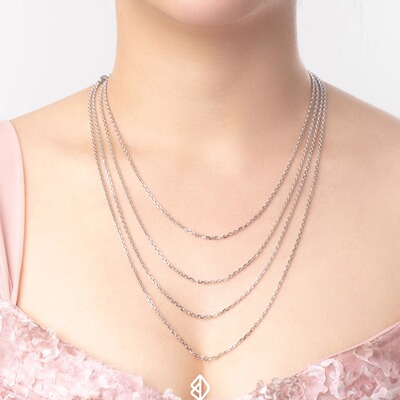 wbj定制珠宝2mm十字链项链