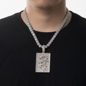 WBJ定制珠宝 S925银项链吊坠 大龙牌吊坠