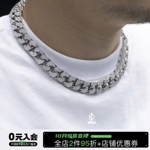 13mm四面镶嵌古巴链 cubalink 925银 链 hiphop 裤 WBJ定制珠宝