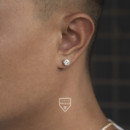 包邮 WBJ定制珠宝六爪耳钉 S925银纯银手工镶嵌hiphop耳钉超闪耳钉