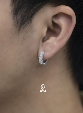 wbj定制珠宝莫桑永恒耳环 s925银镀金饰品首饰Moissanite silver