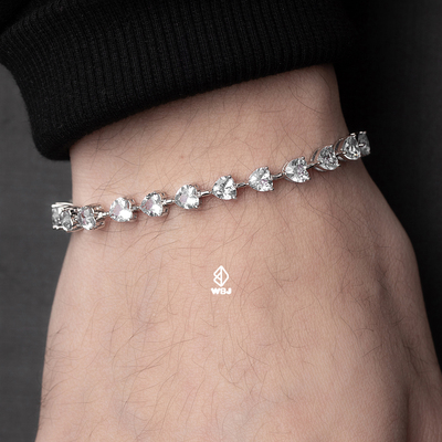 WBJ定制珠宝爱心网球手链银饰