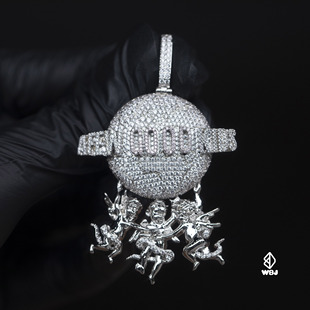 wbj定制珠宝AFGK天使地球吊坠限量 配链纯银s925 镀金饰品