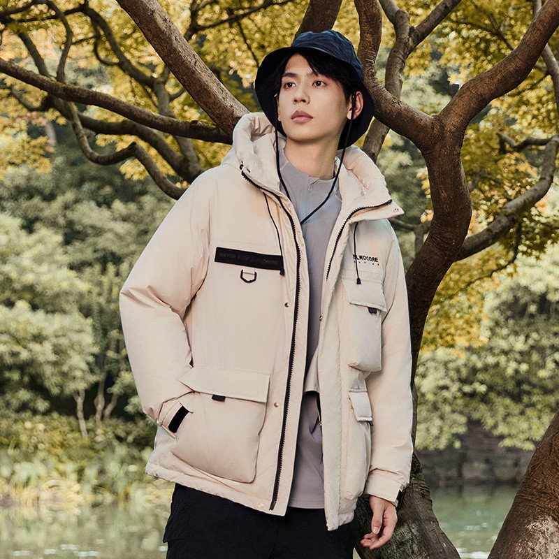 派克连帽白鸭绒痞帅冬装外套