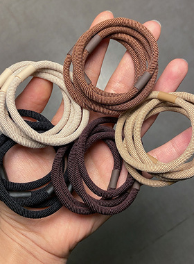 10条韩国高弹力耐用橡皮筋黑色基础发圈扎丸子头发绳少女可爱皮套