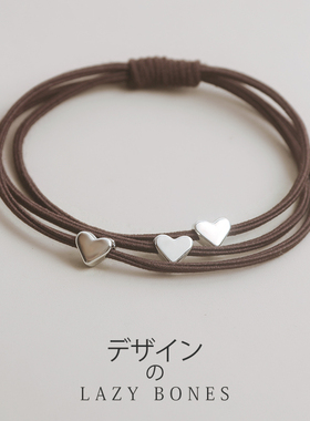 简约爱心头绳女新款设计感发绳日韩小清新发圈百搭气质小皮筋ins