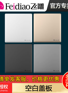 飞雕86型空白面板暗盒插座白盖板空白板装饰家用挡板大面板无边框