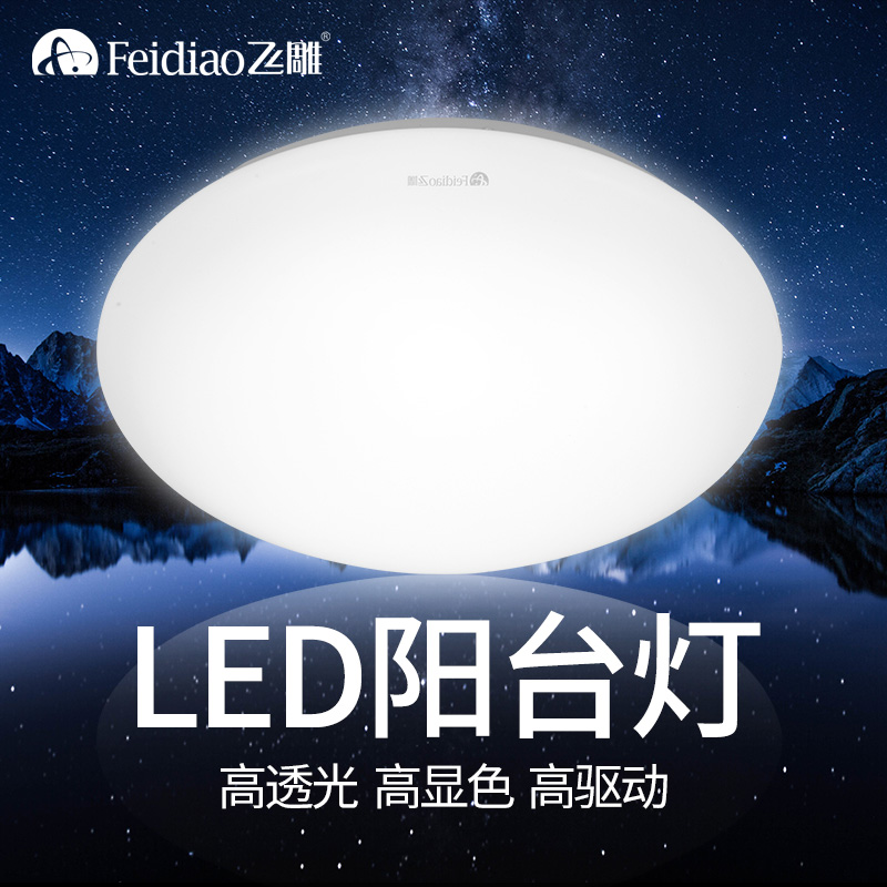 飞雕LED吸顶灯简约现代灯具圆形超薄卧室儿童房客厅卫生间厨房