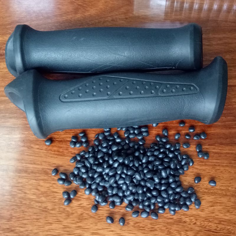 环保tpe黑色原料 工具手柄料 注塑级 耐磨 碳黑色耐寒tpe60A颗粒