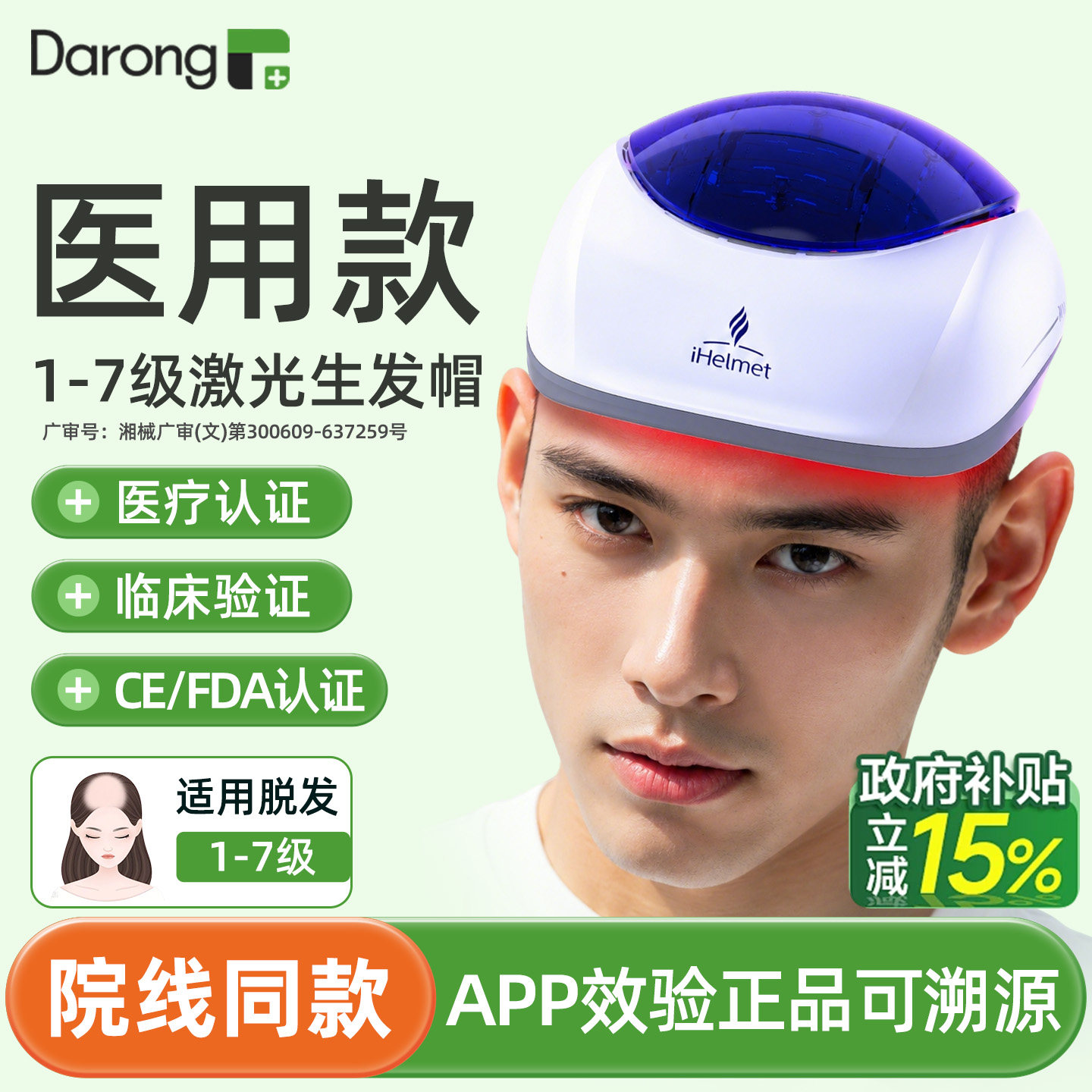 医用激光仪头盔头皮红光生发帽