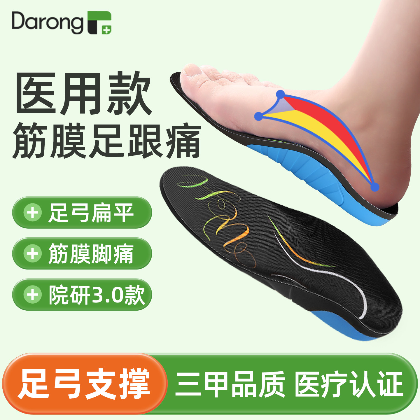 【医用矫正鞋垫】足弓支撑扁平足图片