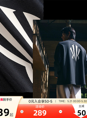 安踏凯里欧文Hela卫衣男士夏季圆领套头衫长袖官方正品黑色投篮服