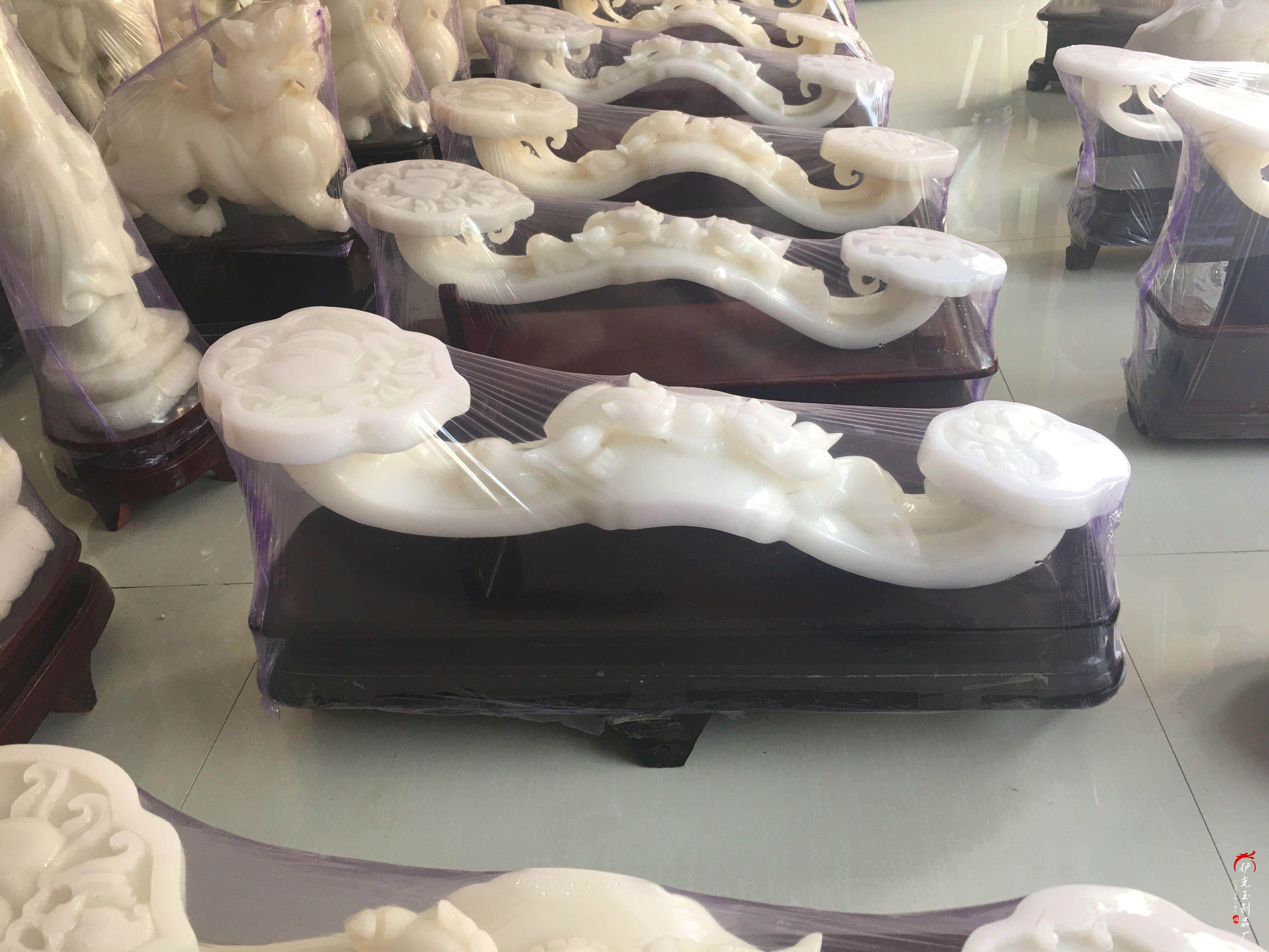 包邮天然阿富汗白玉石貔貅如意摆件玄关居家摆饰皮丘如意摆设饰品