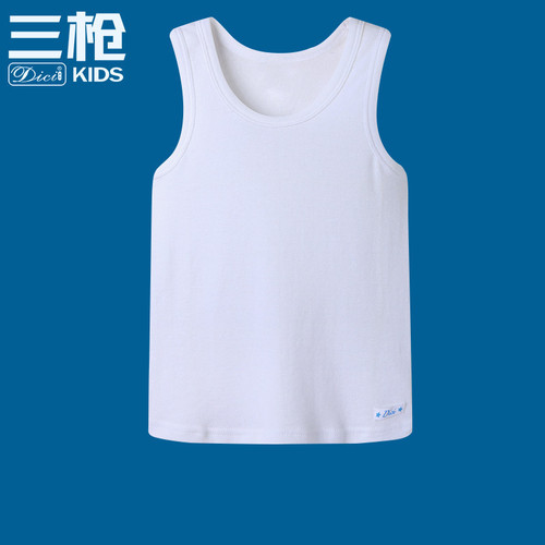 打底衫螺纹a类男童全白色小背心