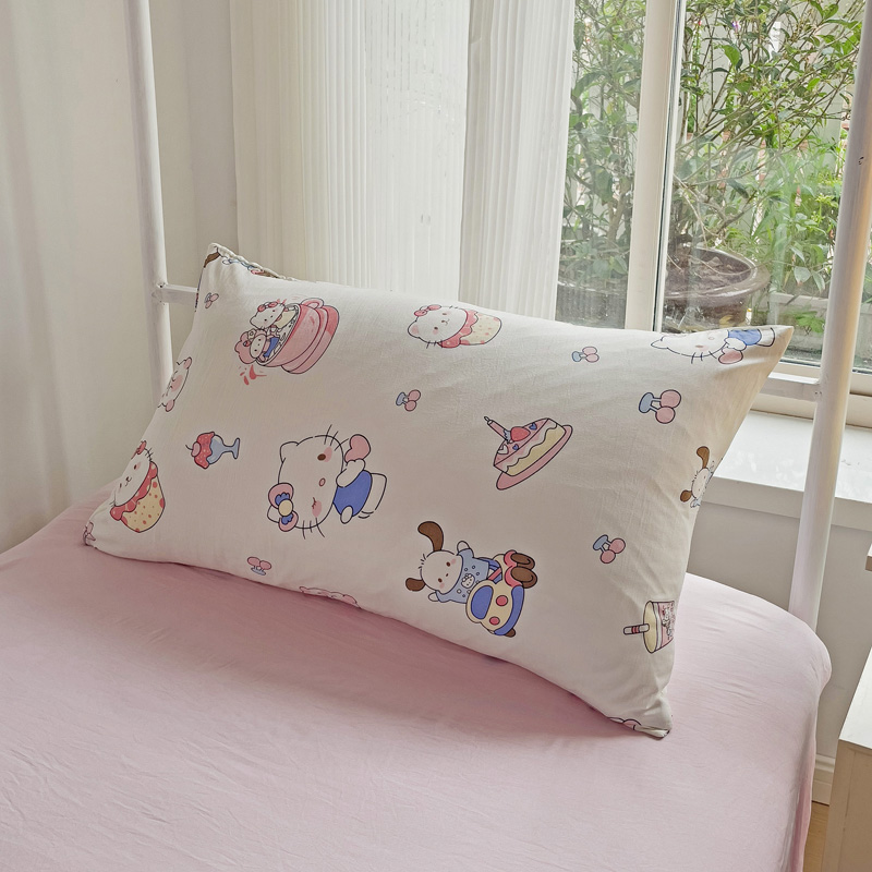 纯棉卡通简约枕套枕头套一对装