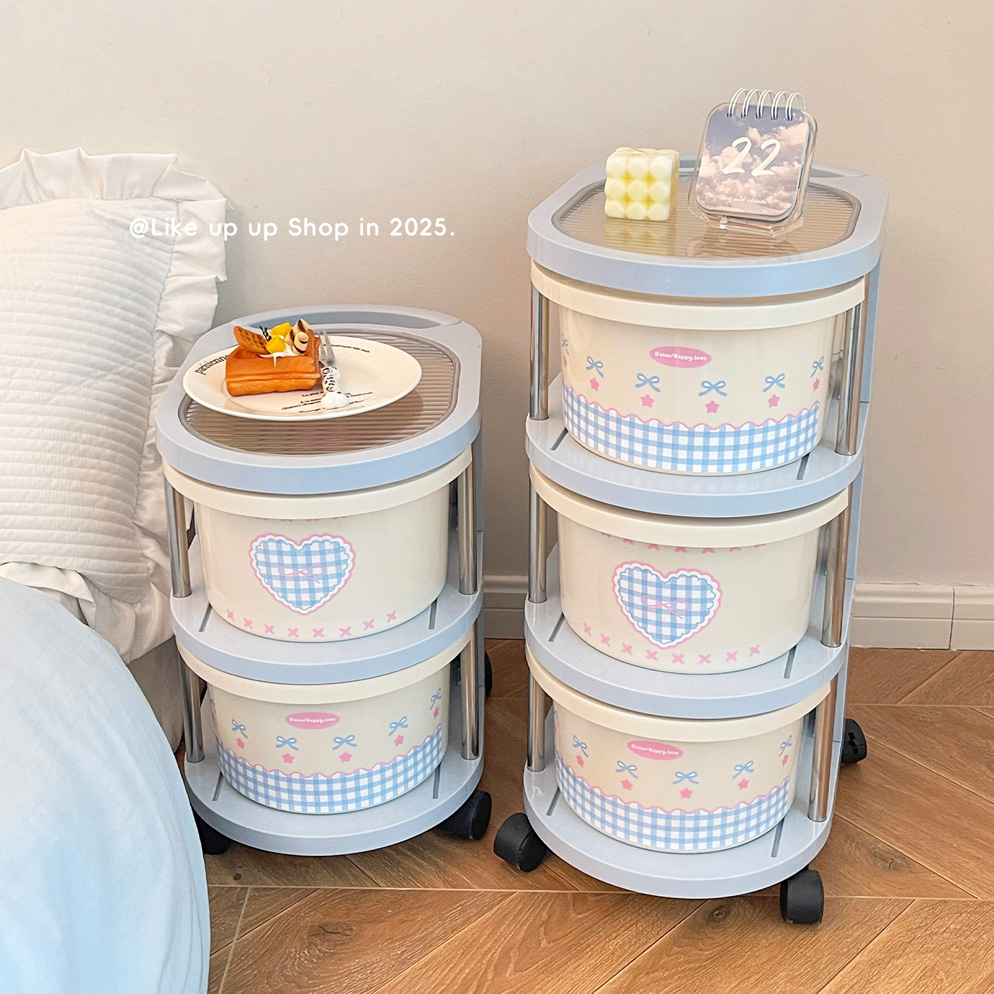 多巴胺收纳小推车床头柜替代品卧室落地零食置物架抽屉多层可移动