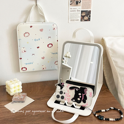 高铁本命化妆镜子！带灯便携可挂