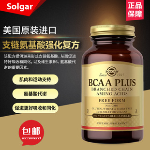 美国Solgar,支链氨基酸强化复方素食胶囊游离态100粒蔬菜胶囊