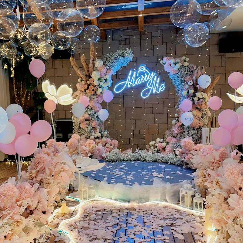 520求婚室内布置上门酒店房间惊喜浪漫订婚宴宝宝宴装饰