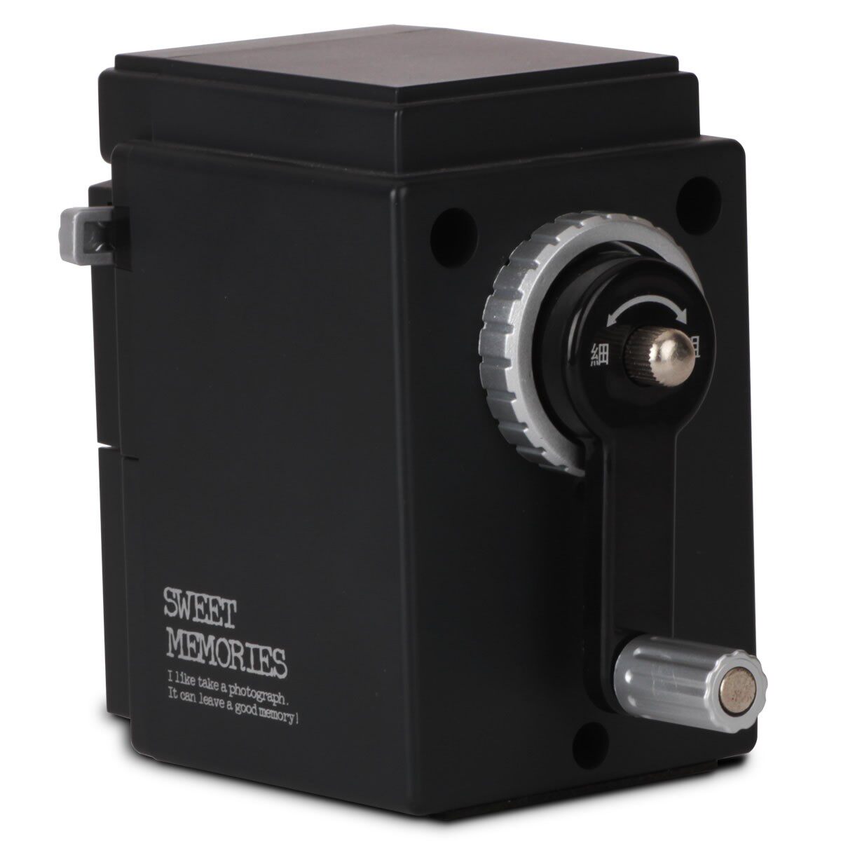 델리 문구 복고풍 카메라 연필 깎이 창조적 인 손으로 크랭크 연필 깎이 연필 대패가있는 학생과 어린이를위한 연필 깎이