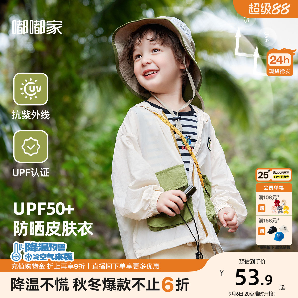 儿童轻薄防晒衣男童外套薄款夏装图片