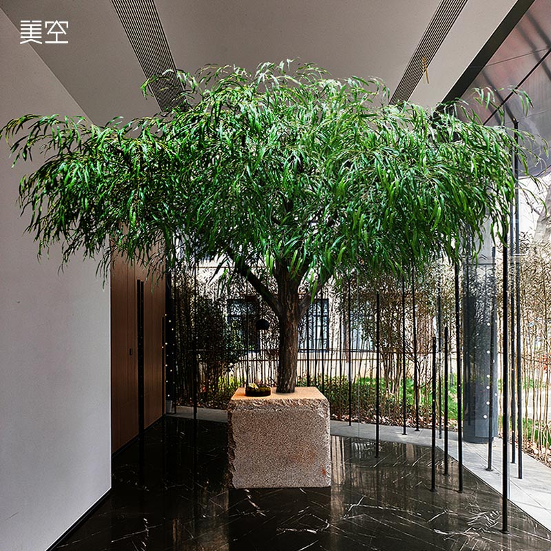 柳树仿真树枝叶条摆件家居布置服装店装饰假树落地人造树/美空148