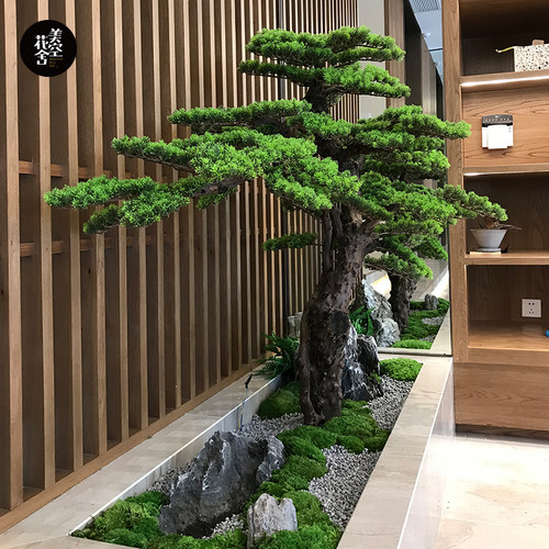 美空花舍迎客松仿真树高端人造树