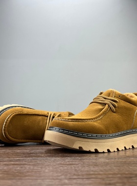 SIFU鞋匠 外贸男冬季工装靴加棉保暖厚底防滑雪地靴抗冻休闲复古