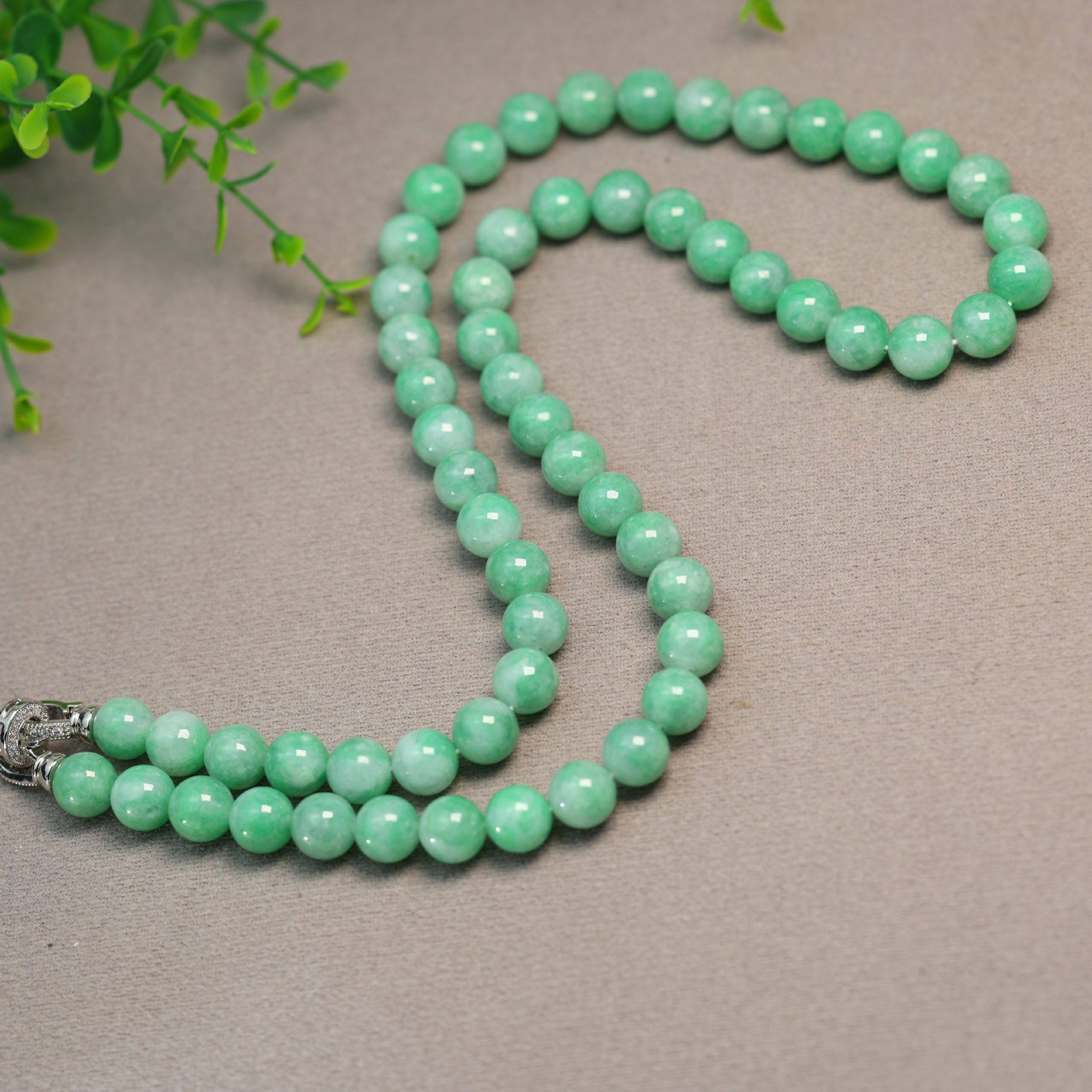 #K567一条冰糯种阳绿缅甸天然A货翡翠素面圆珠子项链手链,珠宝/钻石/翡翠,颈饰,淘宝优惠券,粉丝福利购,淘宝优惠卷