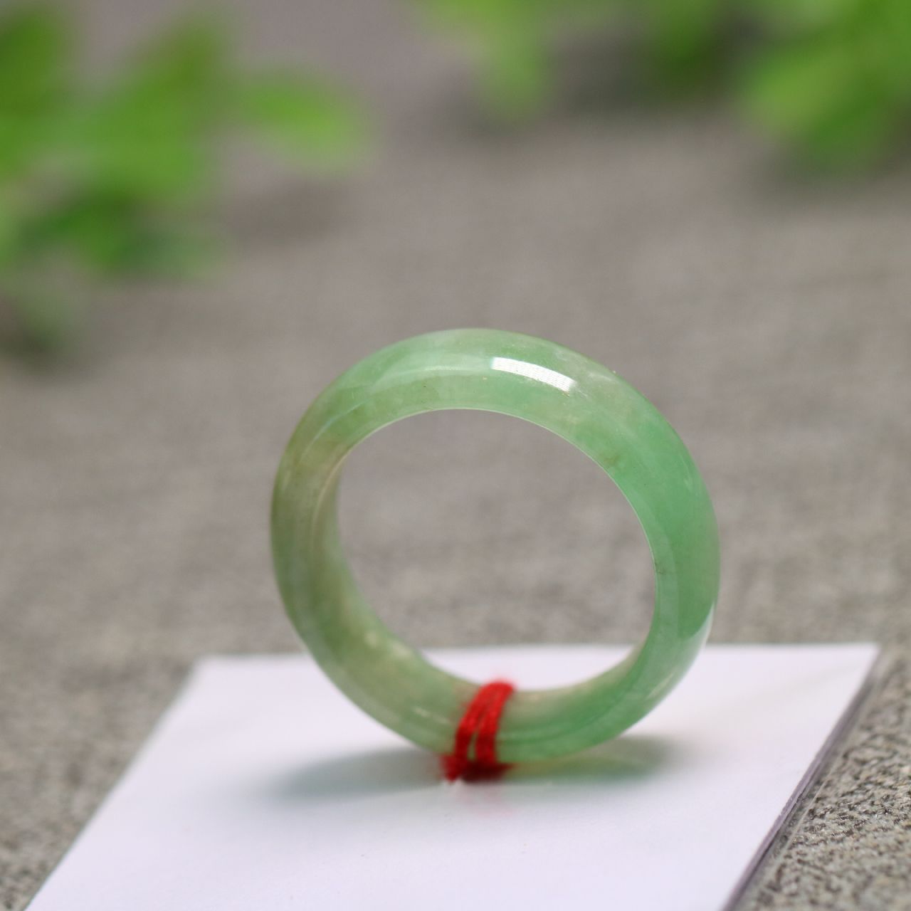 #1220冰种淡绿色18号女款天然A货老翡翠戒指指环  