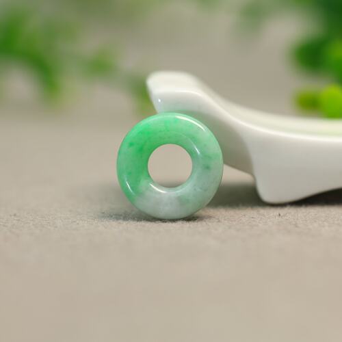 天然A货翡翠甜甜圈小环吊坠