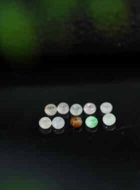 冰种缅甸天然A货翡翠算盘珠子