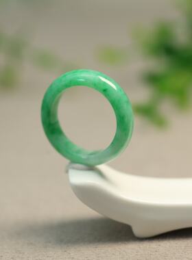 阳绿缅甸天然A货翡翠戒指指环
