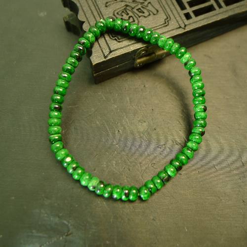 缅甸天然A货翡翠算盘珠子手串